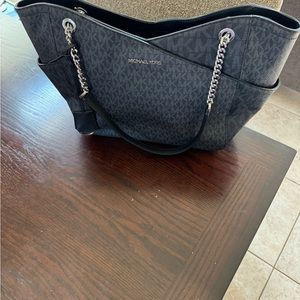 Michael Kors purse  silver hardware grey and black